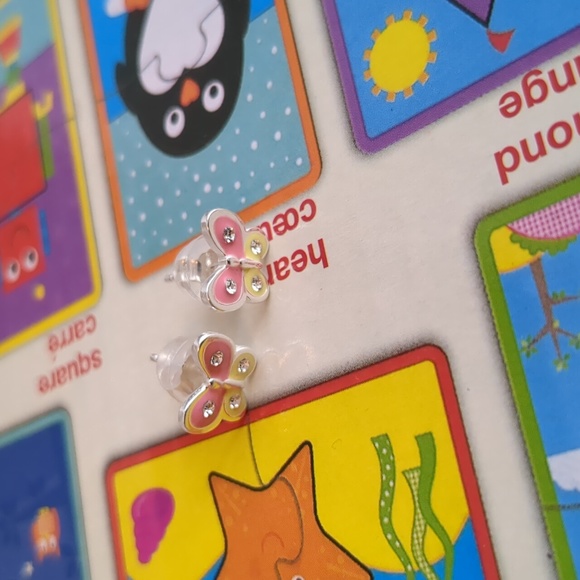 Children's Silver Butterfly Ear Studs #Clearance#Lastprice#No offer - Picture 1 of 6